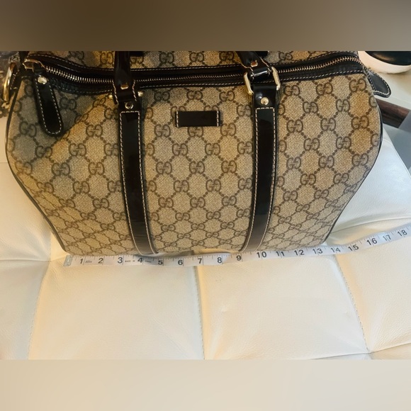 Authentic Gucci Monogram Joy Boston Satchel Bag. Beige and Brown. Code: 193603 - Picture 9 of 14
